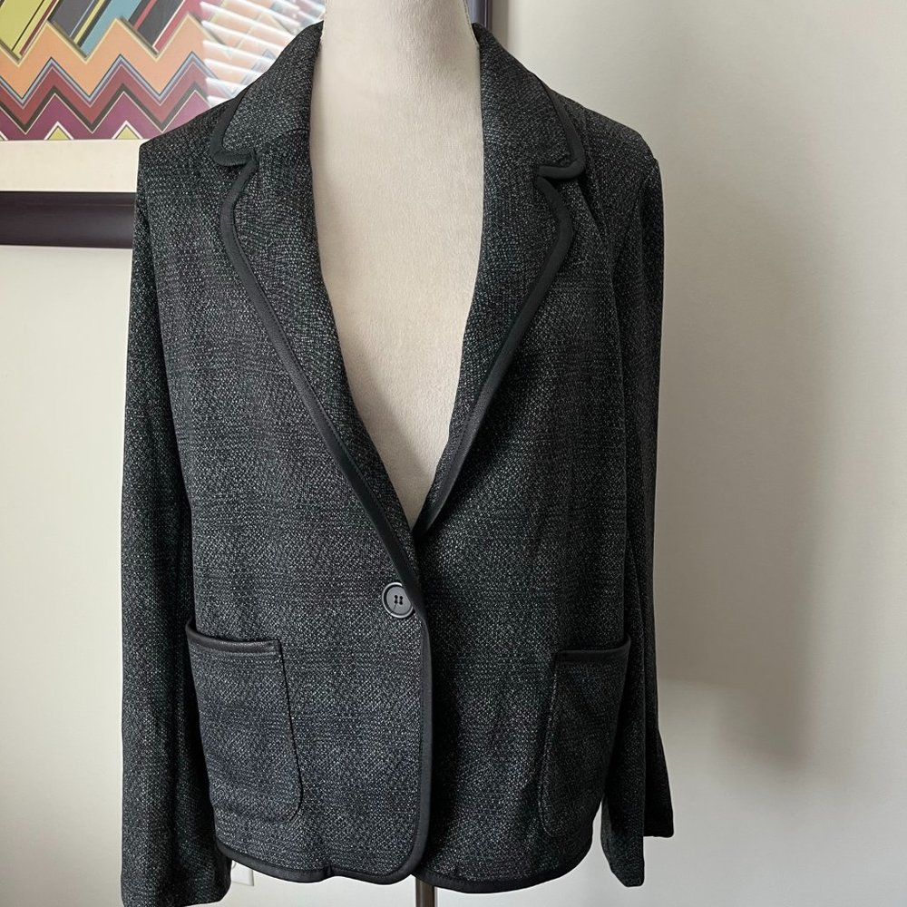 NWOT Max Studio Gray Heather Fitted Knit Blazer XL